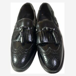 Vintage Nunn Bush Loafers Shoes Slip-Ons Men’s 8D Black Leather Tassel Wingtip